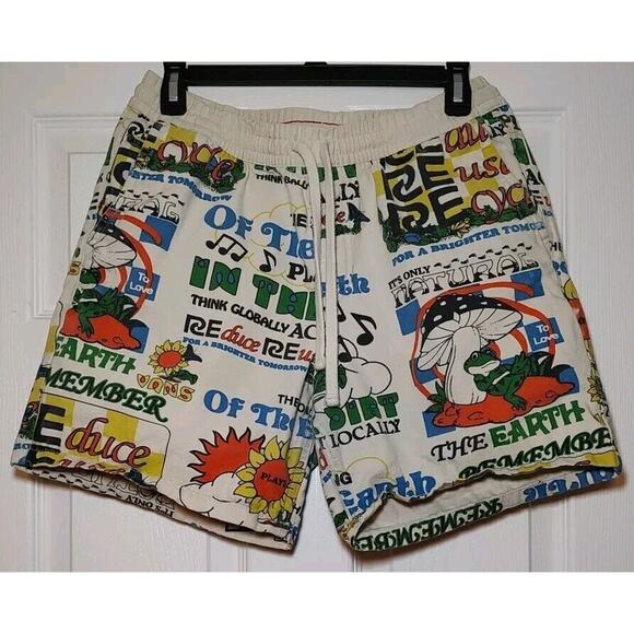 Vans Other - Men's Vans Eco Positivity Graphic Print Skate Beige Shorts Elastic - Small